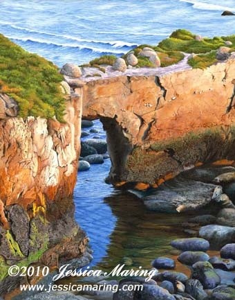 Painting titled "Low Tide Under the…" by Jessica Maring, Original Artwork, Oil
