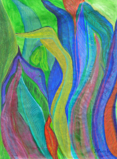 "Tropical Leaves" başlıklı Tablo Jessie Moerk Nee Hogg tarafından, Orijinal sanat, Akrilik