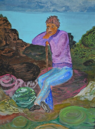Pintura intitulada "Waiting" por Jessie Moerk Nee Hogg, Obras de arte originais, Acrílico