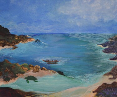 Painting titled "Resting in the Sand" by Jessie Moerk Nee Hogg, Original Artwork, Acrylic