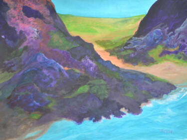 Pittura intitolato "Beautiful Land" da Jessie Moerk Nee Hogg, Opera d'arte originale, Acrilico