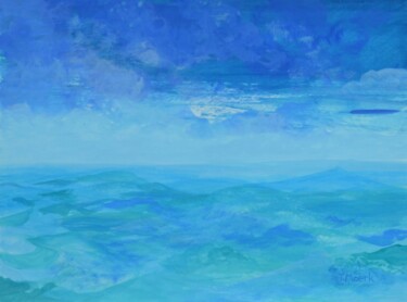 Malarstwo zatytułowany „Lost at Sea (blue)” autorstwa Jessie Moerk Nee Hogg, Oryginalna praca, Akryl