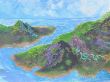 Картина под названием "Islands in the Sun" - Jessie Moerk Nee Hogg, Подлинное произведение искусства, Акрил