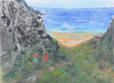 Painting titled "To The Beach" by Jessie Moerk Nee Hogg, Original Artwork, Acrylic