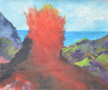 Картина под названием "Hot Cone" - Jessie Moerk Nee Hogg, Подлинное произведение искусства, Акрил