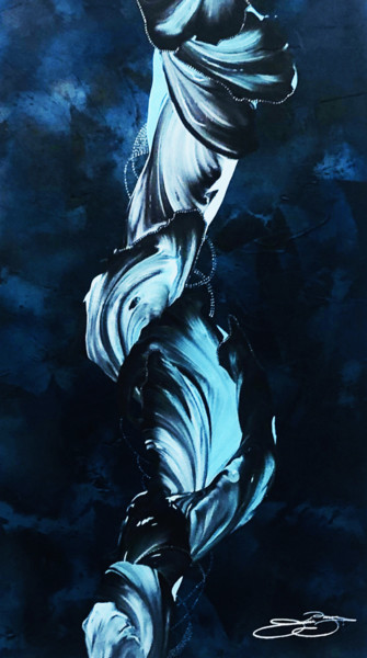 Peinture intitulée "Mouvement bleu" par Jessie Vasseur, Œuvre d'art originale, Acrylique