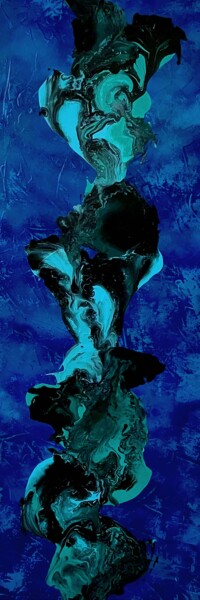 Painting titled "Lagon bleu" by Jessie Vasseur, Original Artwork, Acrylic