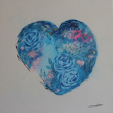 Peinture intitulée "Coeur tatoué" par Jessie Vasseur, Œuvre d'art originale, Acrylique