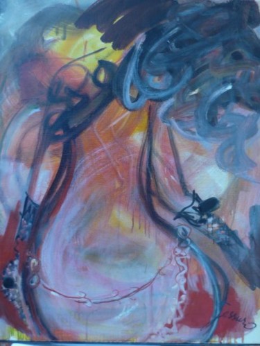 Peinture intitulée "Campeuse" par Jessuro, Œuvre d'art originale, Huile