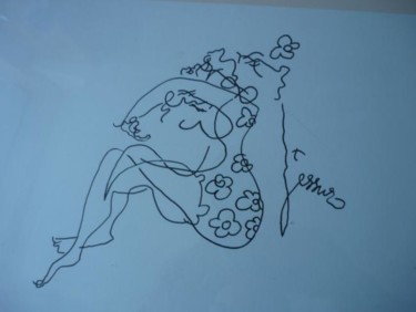 Peinture intitulée "Robe à fleurs" par Jessuro, Œuvre d'art originale, Huile