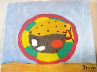 Peinture intitulée "La Coccinelle" par Jessy, Œuvre d'art originale, Huile