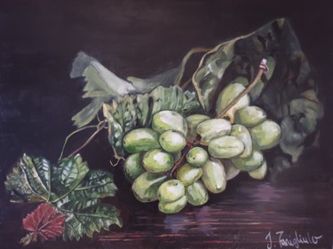 Painting titled "Grappes" by Jessica Fanigliulo, Original Artwork, Oil