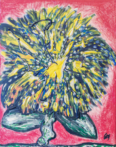 Peinture intitulée "Vire-vent floral" par Jeszy'S / Jessy Lebeau-Gélinas, Œuvre d'art originale, Acrylique