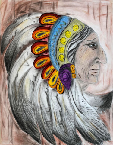 Drawing titled "Warrior of Light" by Jesunnie, Original Artwork, Charcoal