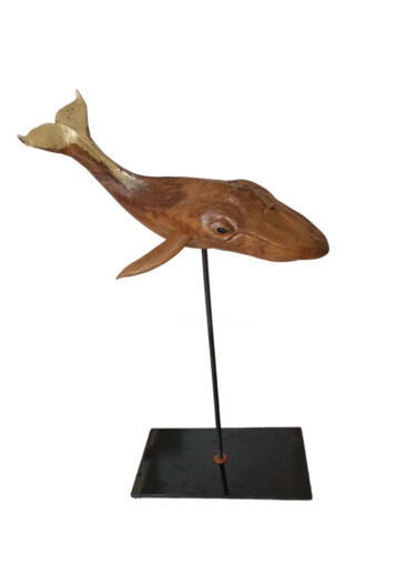 Skulptur mit dem Titel ""AZUL"" von Jesús Barbosa, Original-Kunstwerk, Holz