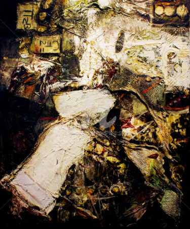 Malarstwo zatytułowany „Archipiélagos” autorstwa Jesús Lara Sotelo, Oryginalna praca, Olej Zamontowany na Drewniana rama nos…