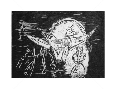 Obrazy i ryciny zatytułowany „7” autorstwa Jesús Lara Sotelo, Oryginalna praca, Drzeworytnictwo