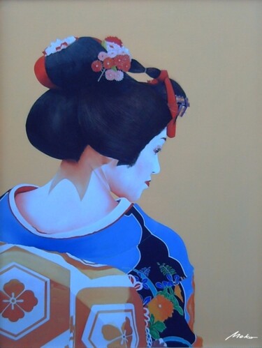 Pittura intitolato "Geisha" da Jesús Meco, Opera d'arte originale, Olio Montato su artwork_cat.