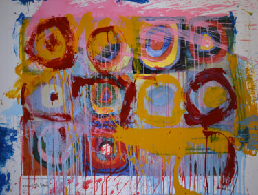 Pittura intitolato "Kandinsky mejorado" da Jesús Movellán, Opera d'arte originale, Smalto