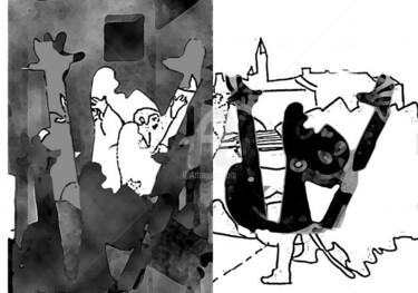Arte digitale intitolato "ciudad Guernica pri…" da Jesús Ángel Pardo Álvarez, Opera d'arte originale