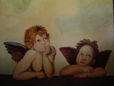 Pintura titulada "ANGELES" por Cordon Nieves Jesus, Obra de arte original, Oleo