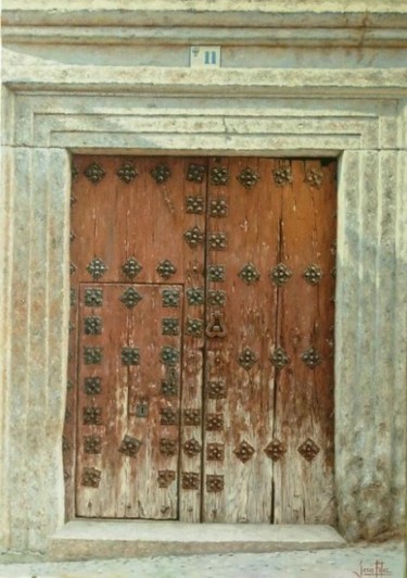 Pintura titulada "Puerta de Toledo" por Jesús Fernández, Obra de arte original, Oleo