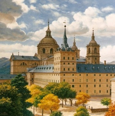 Pintura titulada "Monasterio de El Es…" por Jesús Fernández, Obra de arte original, Oleo
