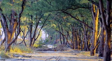 Painting titled "Beach Woods 2" by Thomas Jewusiak, Original Artwork
