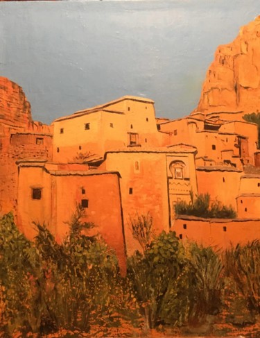 Malerei mit dem Titel "Au Maroc" von Jean-Francois Jehl, Original-Kunstwerk, Öl Auf artwork_cat. montiert