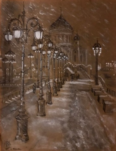 Tekening getiteld "A Moscou" door Jean-Francois Jehl, Origineel Kunstwerk, Potlood