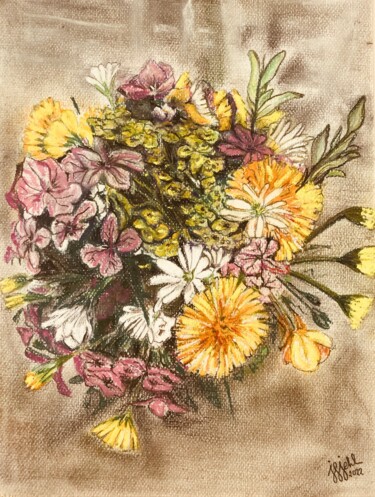 Pittura intitolato "fleurs sauvages" da Jean-Francois Jehl, Opera d'arte originale, Pastello