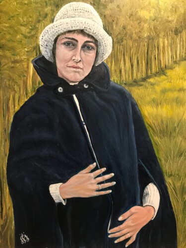 Painting titled "Henriette attend Ju…" by Jean-Francois Jehl, Original Artwork, Oil