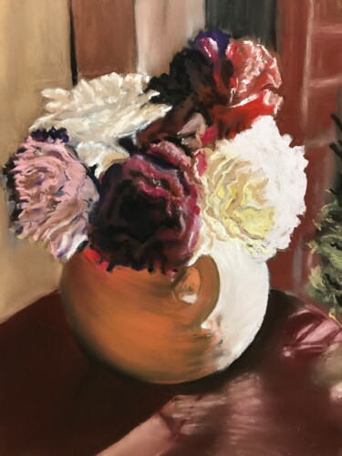 Painting titled "« Le bouquet de piv…" by Jean-Francois Jehl, Original Artwork, Pastel