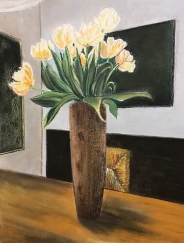 Картина под названием "Le bouquet de Valer…" - Jean-Francois Jehl, Подлинное произведение искусства, Пастель