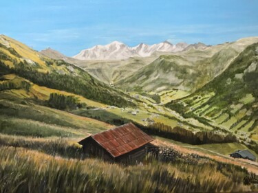 Painting titled "Le chalet de Joanny" by Jean-Francois Jehl, Original Artwork, Oil