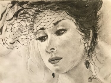 Drawing titled "belle tristesse" by Jean-Francois Jehl, Original Artwork, Pencil