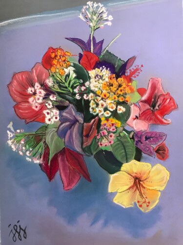 Schilderij getiteld "Fleurs de Cabo de P…" door Jean-Francois Jehl, Origineel Kunstwerk, Pastel