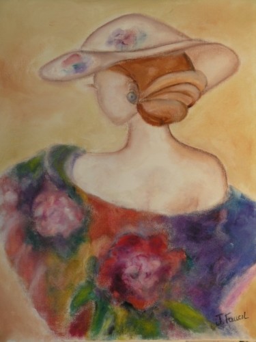 Peinture intitulée "LE CHIGNON" par Jacqueline Faucil, Œuvre d'art originale