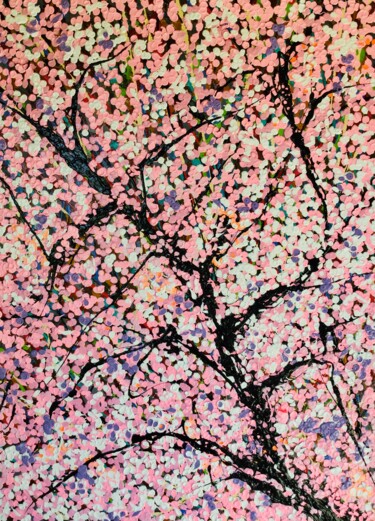 Peinture intitulée "Sakura" par Jf Brivaud, Œuvre d'art originale, Acrylique Monté sur Châssis en bois