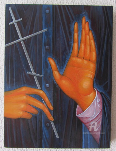 Peinture intitulée "Mains" par Jean-François Brivois, Œuvre d'art originale, Tempera