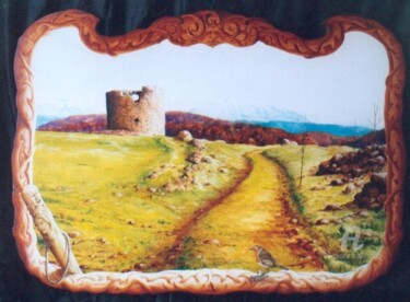 Painting titled "Sur le chemin du Gr…" by Jean-François Brivois, Original Artwork, Oil