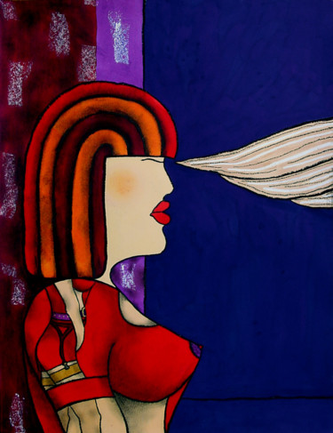 Peinture intitulée "Angela.jpg" par Jf C20, Œuvre d'art originale, Encre