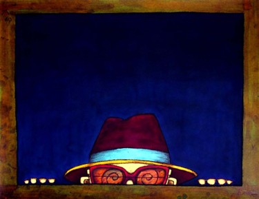 Peinture intitulée "Le voyeur.jpg" par Jf C20, Œuvre d'art originale, Encre