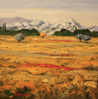 Malerei mit dem Titel "Alpilles" von Jean-François Clemenceau, Original-Kunstwerk, Öl