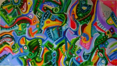 Pittura intitolato ""Fauna abstrata II"" da Jfmachado, Opera d'arte originale, Olio