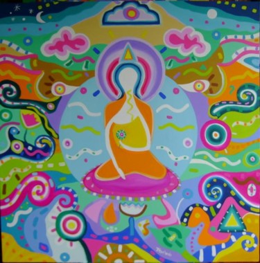 Pintura intitulada "Buda" por Jfmachado, Obras de arte originais, Óleo