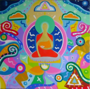 Pintura intitulada "Buda e o Nada" por Jfmachado, Obras de arte originais, Óleo