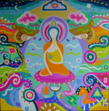 Painting titled "Buda Nirvana" by Jfmachado, Original Artwork, Oil