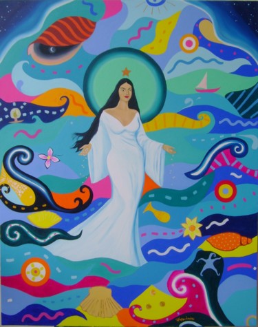 Painting titled "Iemanjá" by Jfmachado, Original Artwork, Oil