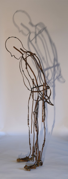 Sculpture intitulée "Homme de ligne n°4" par Petitperrin, Œuvre d'art originale